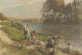 Lavandeuse au bord de la Marne - Leon Augustin Lhermitte