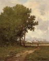 Walking on a path at the edge of a wood - Leon Richet