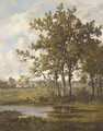 A Pool in a Wooded Landscape - Leon Richet