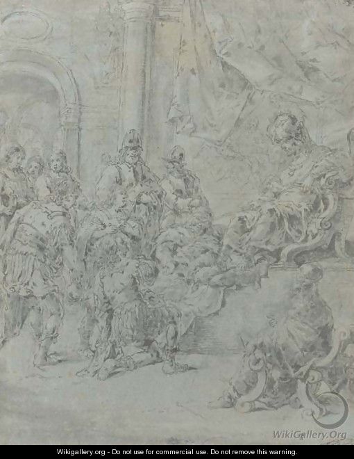 Soldiers entreating an oriental ruler - Leonaert Bramer