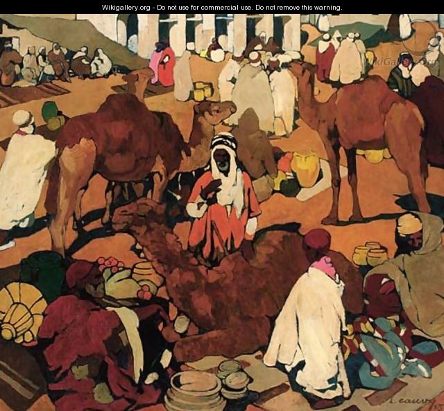 An Arab bazaar - Leon Cauvy