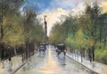 Strasse in Tiergarten mit Siegessaule - Lesser Ury