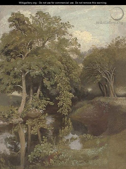 A wooded river landscape - Lionel Constable