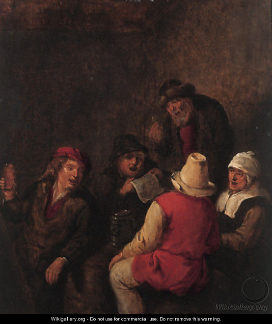 Boors merrymaking in an inn - Claes Molenaar (see Molenaer)
