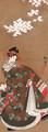 Courtesan parading under cherry blossoms - Katsushika Hokuun