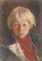 Portrait of young boy with blond hair - Klavdiy Vasilievich Lebedev