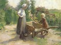 Helping mother in the garden - Lammert Van Der Tonge