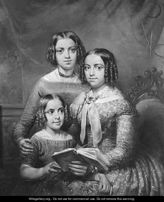 A group portrait of three sisters - Lambertus Johannes Hansen