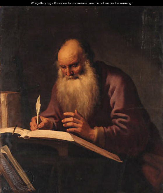 Saint Paul writing at a desk - Lambert Jacobsz or Jacobs