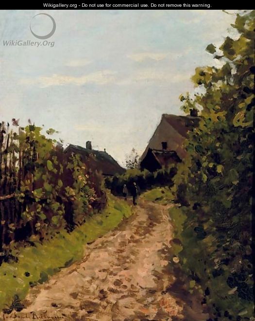 Villagers on a sunny path - Julius Jacobus Van De Sande Bakhuyzen
