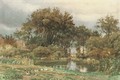 The pond in autumn - Julius Jacobus Van De Sande Bakhuyzen