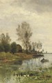Rowing down the river - Julius Jacobus Van De Sande Bakhuyzen