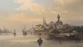 Trading vessels on the Bosphorous at dusk, Istanbul - Karl Kaufmann