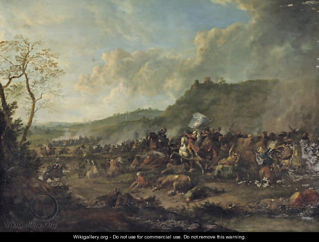 A cavalry skirmish between Turks and Christians - Karel Van Breydel (Le Chevalier)