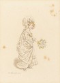A young girl carrying a bouquet - Kate Greenaway