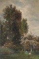 A Figure seated beneath a Cherry Tree - Charles-Francois Daubigny