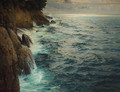 Breakers on a rocky coast, Capri - Karl Theodoor Boehme
