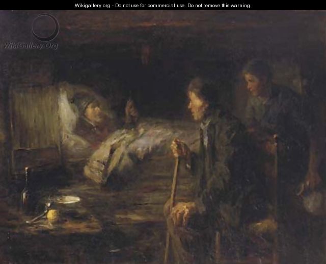 The sick neighbour - Jozef Israels