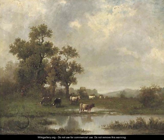 Cows in a meadow - Jules Dupre
