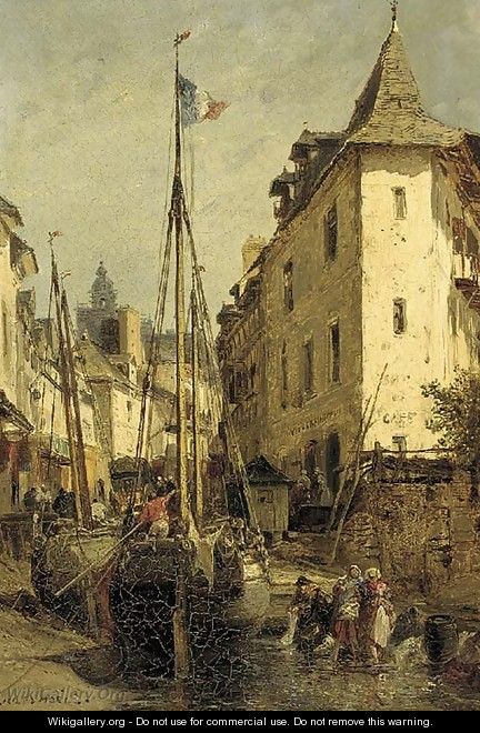 A French fishing port - Jules Achille Noel