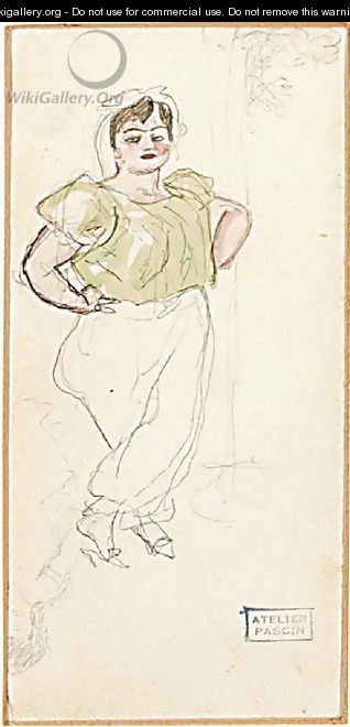 La femme dans une chemise verte - Jules Pascin