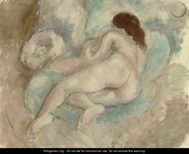 Femme nue allongee - Jules Pascin