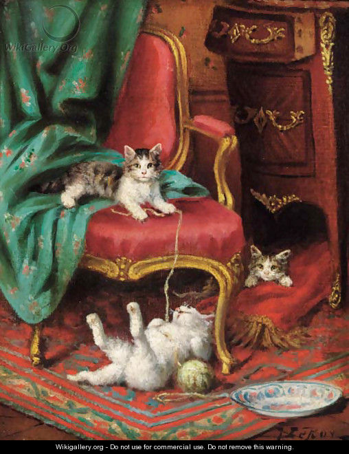 The playful cats - Jules Leroy