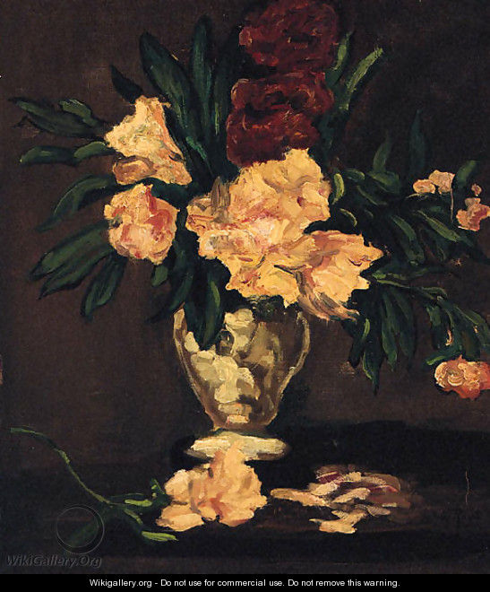 Summer Flowers in a glass Vase - Jules Felix Ragot