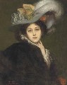 Elegante au chapeau - Jules Toulot
