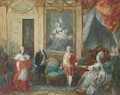 Louis XVI and his wife Marie Antoinette receiving a cardinal - Joseph Navlet