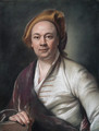 Presumed portrait of Louis de Silvestre holding an artist's chalk, bust-length - Joseph Vivien