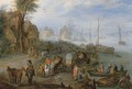 A port scene with rowboats - Joseph van Bredael