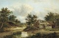 Figures in an extensive wooded landscape - Joseph Thors