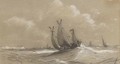 A fishing lugger off Yarmouth - Joseph Stannard