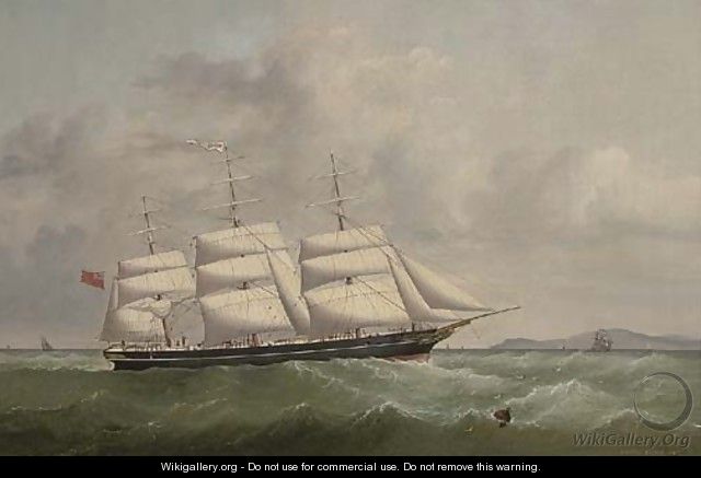 The British Peer outward bound, possibly on her maiden voyage, off the South Stack Lighthouse - Joseph Semple