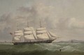 The British Peer outward bound, possibly on her maiden voyage, off the South Stack Lighthouse - Joseph Semple