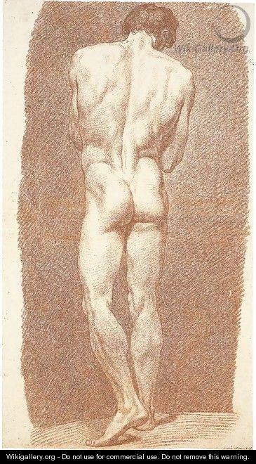 Study of a male nude, seen from behind - Joseph Benoît Suvée