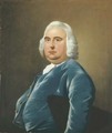 Portrait of John Heath of Derby (d.1815), half-length, in a blue coat with a tricorn hat under his left arm - Josepf Wright Of Derby