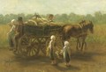 A peasant couple on a horse cart - Jozef Israels