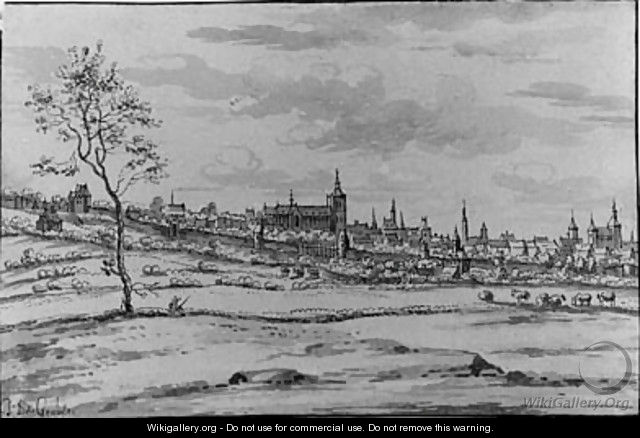 A View of Bergen op Zoom from the north-east - Josua de Grave