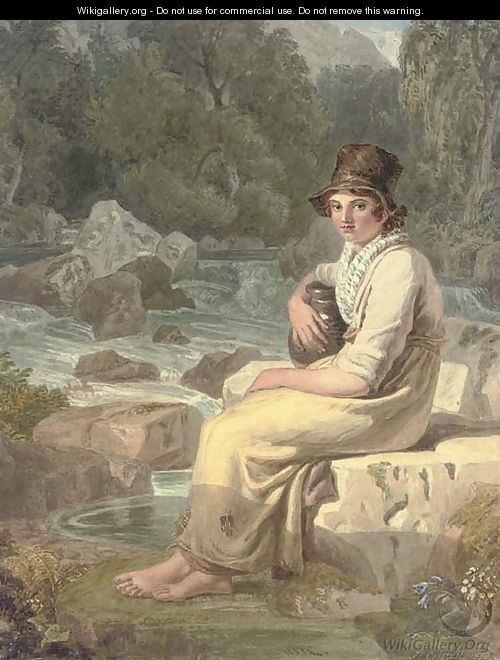 A Welsh peasant girl, Dolgelly, Merionethshire - Joshua Cristall