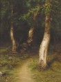 A glade in a birch wood - James Coutts Michie