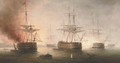 Naval engagement in a Mediterranean harbour - James Hardy Jnr
