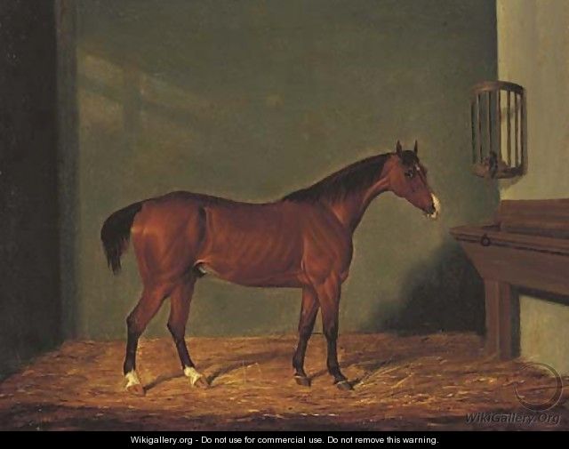 A Bay Hunter in a Stable - James Loder