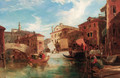 Gondolas by a market, Venice - James Holland