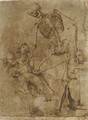 Death breaking his scythe, and two putti - Jacopo Ligozzi