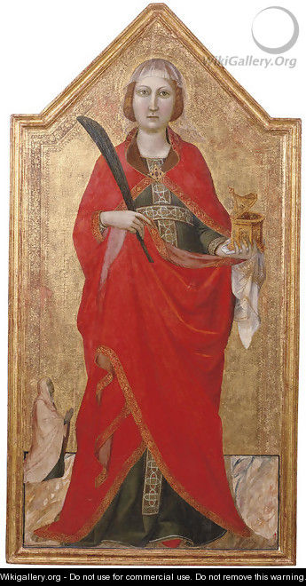 Saint Lucy with a female patron - Jacopo Del Casentino