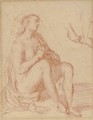 A seated Magdalen, with a subsidiary study of her feet - Jacopo Confortini