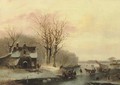 Dusk on a winters day - Jacobus Van Der Stok