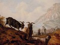 Peasants and goats in a mountainous landscape - Jacobus Sibrandi Mancadan